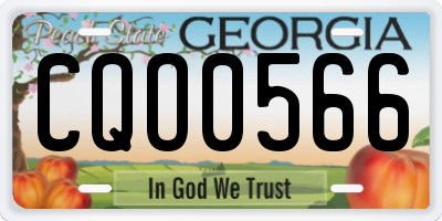 GA license plate CQO0566