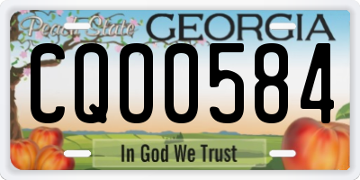 GA license plate CQO0584