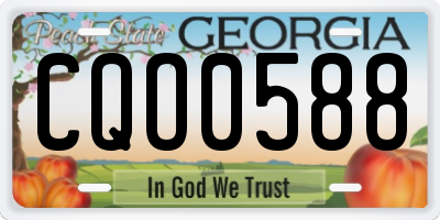 GA license plate CQO0588