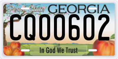 GA license plate CQO0602