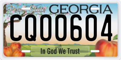 GA license plate CQO0604