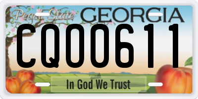 GA license plate CQO0611
