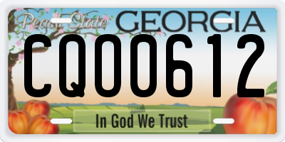 GA license plate CQO0612