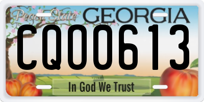 GA license plate CQO0613