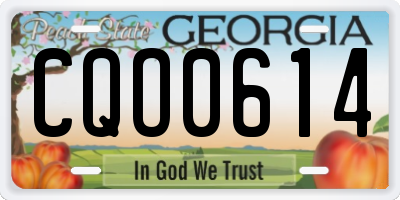 GA license plate CQO0614