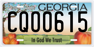 GA license plate CQO0615