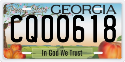 GA license plate CQO0618