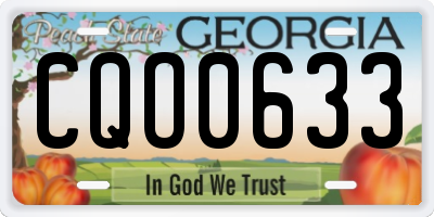 GA license plate CQO0633