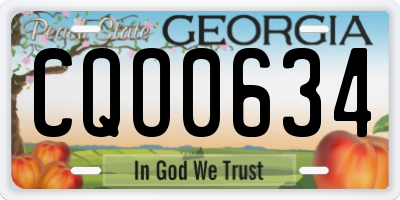 GA license plate CQO0634