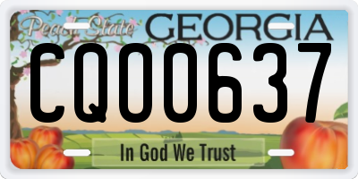 GA license plate CQO0637
