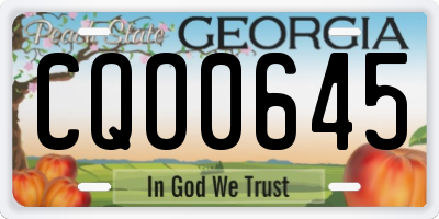 GA license plate CQO0645