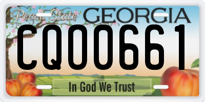 GA license plate CQO0661