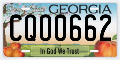 GA license plate CQO0662