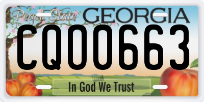 GA license plate CQO0663