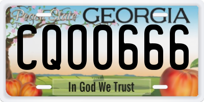 GA license plate CQO0666