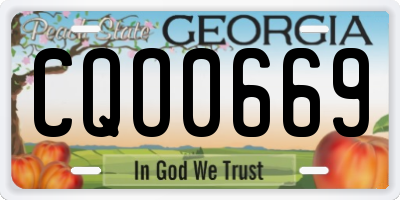 GA license plate CQO0669