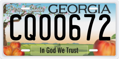 GA license plate CQO0672