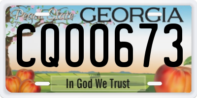 GA license plate CQO0673