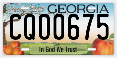 GA license plate CQO0675