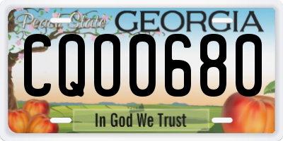 GA license plate CQO0680