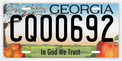 GA license plate CQO0692