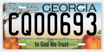 GA license plate CQO0693