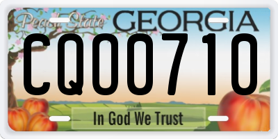 GA license plate CQO0710