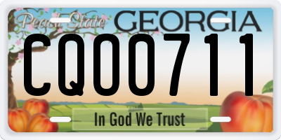 GA license plate CQO0711