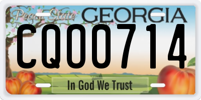 GA license plate CQO0714