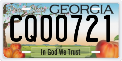 GA license plate CQO0721