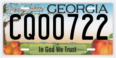 GA license plate CQO0722