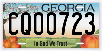 GA license plate CQO0723