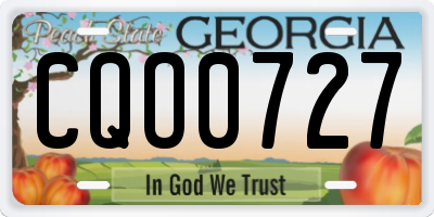 GA license plate CQO0727
