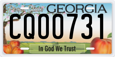 GA license plate CQO0731