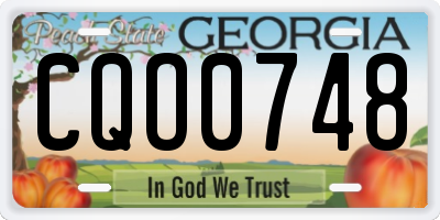 GA license plate CQO0748