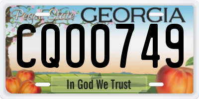 GA license plate CQO0749