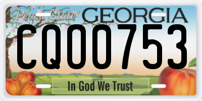 GA license plate CQO0753