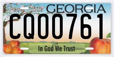 GA license plate CQO0761