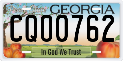 GA license plate CQO0762