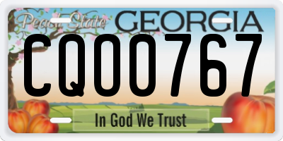 GA license plate CQO0767