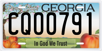 GA license plate CQO0791