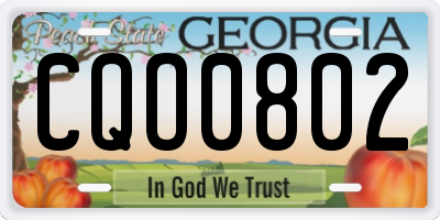 GA license plate CQO0802
