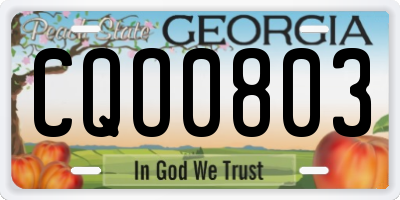 GA license plate CQO0803