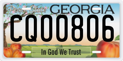 GA license plate CQO0806