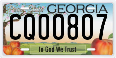 GA license plate CQO0807