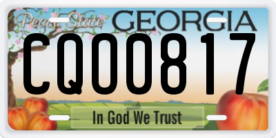 GA license plate CQO0817