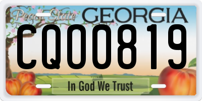 GA license plate CQO0819