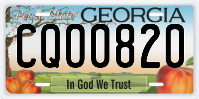 GA license plate CQO0820