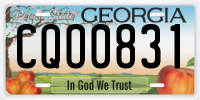 GA license plate CQO0831