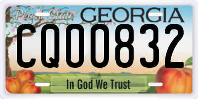 GA license plate CQO0832
